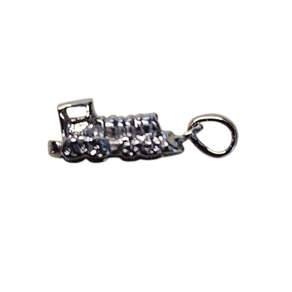 Vintage‎ Necklace Pendant Small Train Silver Tone J-10E